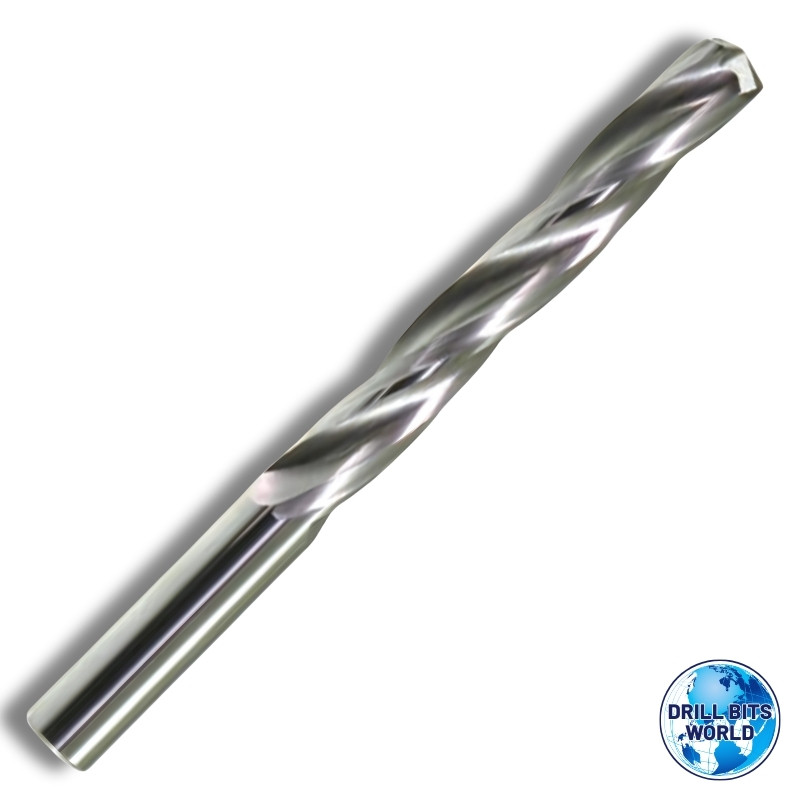 3-Flute Solid Carbide Drill Bit - 150 Degree Point - Straight Shank
