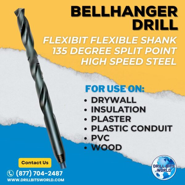 Bellhanger Drill Bit - 135 Degree Split Point For Steel HSS