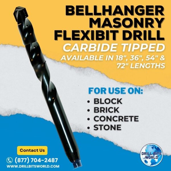 Carbide Tipped FlexiBit Bellhanger Masonry Drill Bit