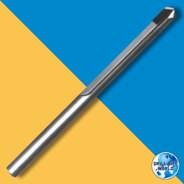 Carbide Tipped Die Drill Bit a metal drill bit on a blue and yellow background