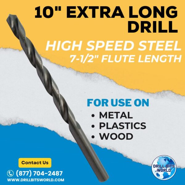 5/32 – Extra Long Drill Bit – 10″ Overall Length 2 Extra Long Drill Bit – 10″ Overall Length
