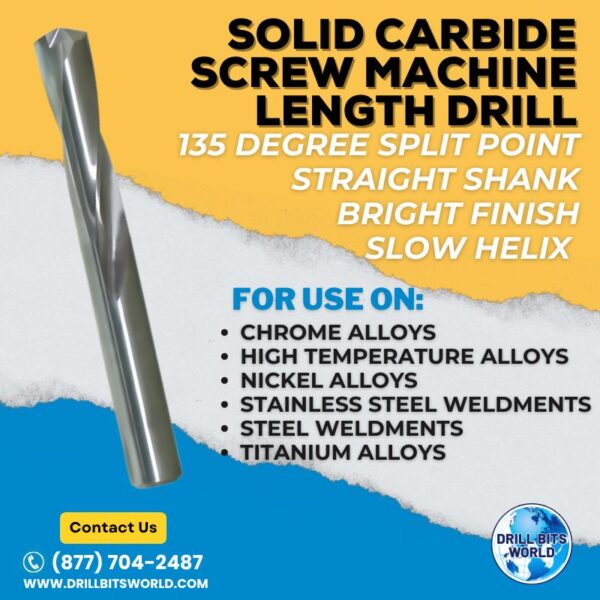 Screw Machine Length Solid Carbide Drill Bit