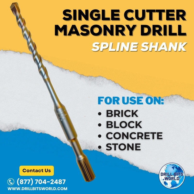 Single Cutter Spline Shank Masonry Drill Bit